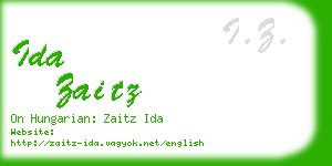 ida zaitz business card